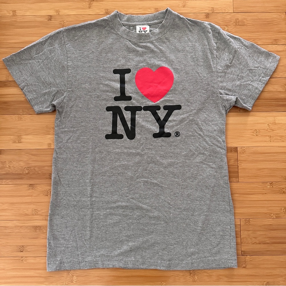 I Love NY T Shirt Tee Cotton Unisex M Gray SS New York City Officially Licensed